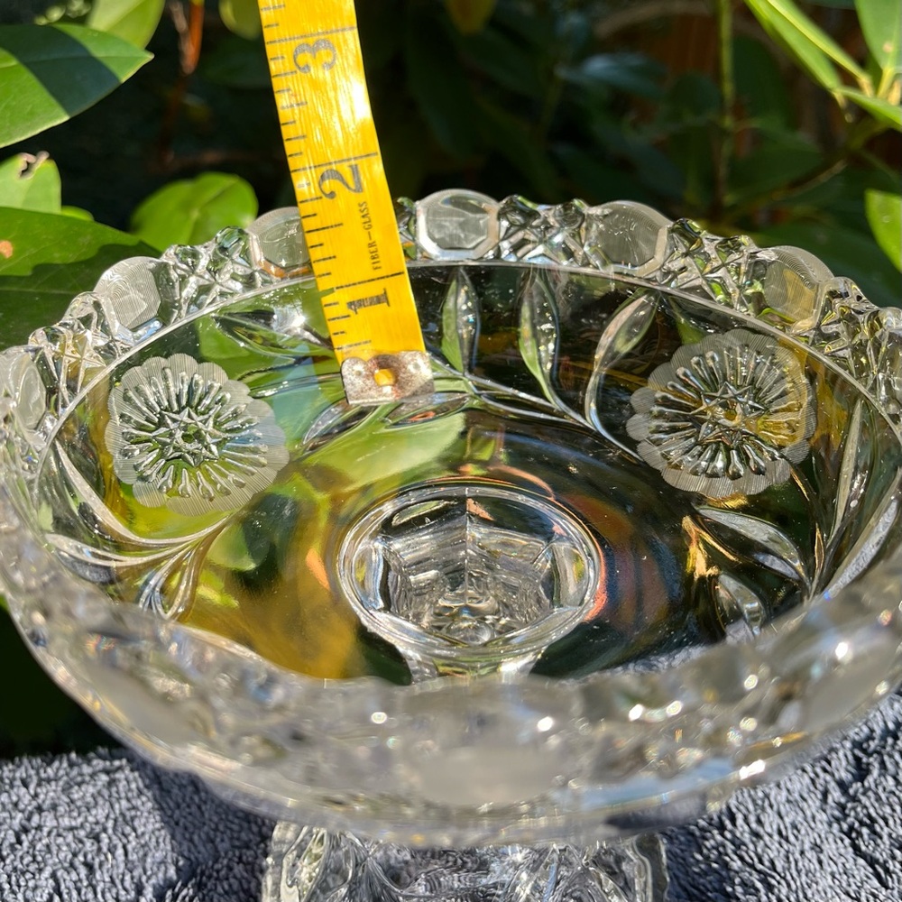 McKee Innovation compote / candy dish, etched crystal, EAPG - Picture 10 of 10